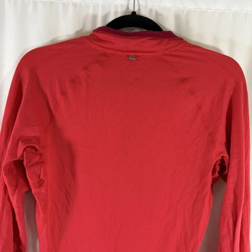 Livestrong Nike Jacket Women's Small Red 1/4 Zip Long Sleeve Pullover
